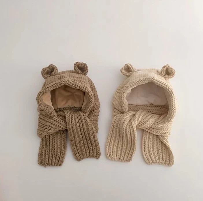 Miso - Korean Children Fashion - #magicofchildhood - Knit Bear Hat Muffler - 6