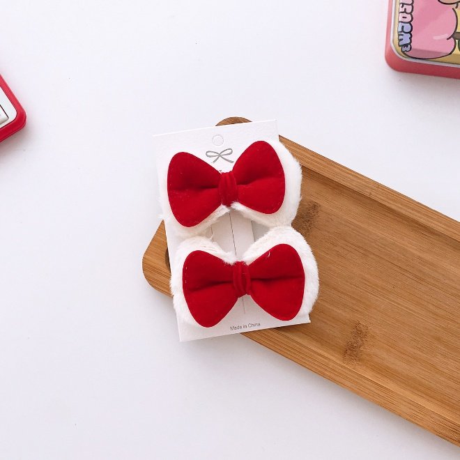 Miso - Korean Children Fashion - #minifashionista - Christmas Ribbon Pin Set - 2