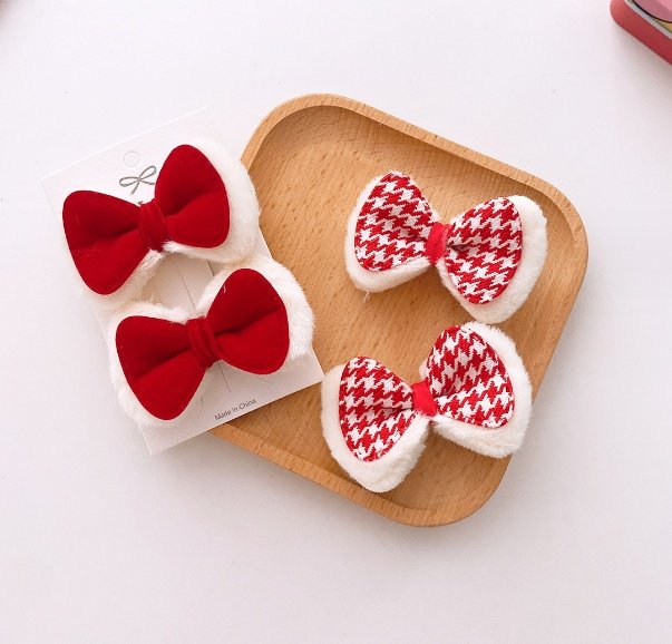 Miso - Korean Children Fashion - #prettylittlegirls - Christmas Ribbon Pin Set - 3