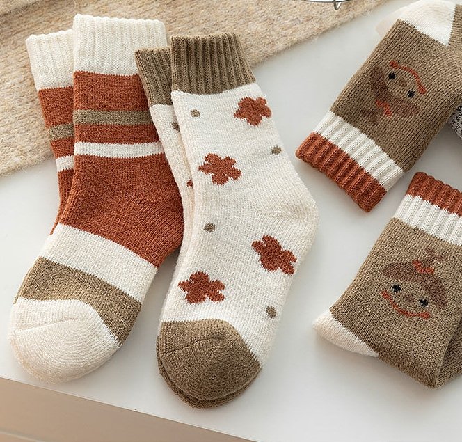 Miso - Korean Children Fashion - #toddlerclothing - Chestnut Flower Socks Set - 3