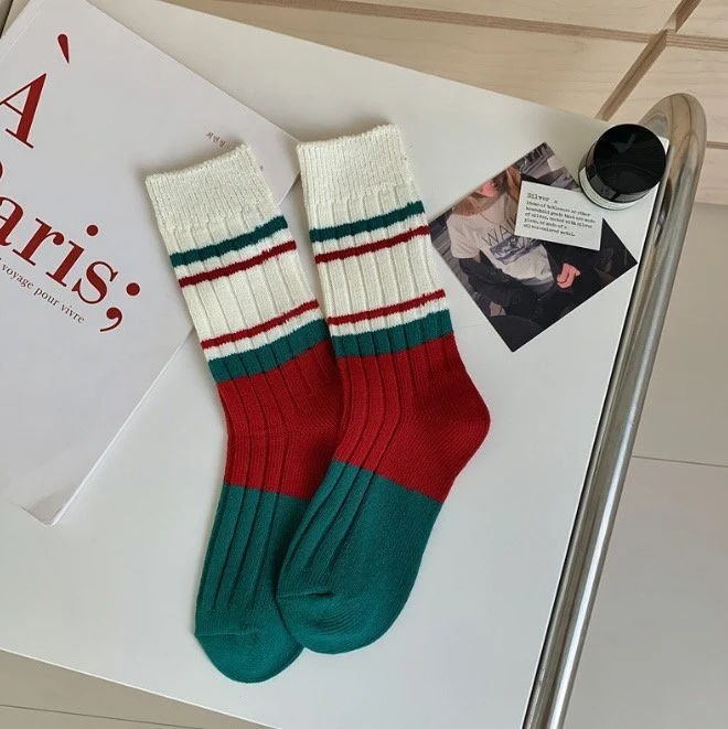 Miso - Korean Women Fashion - #momslook - Adult Christmas Socks - 2