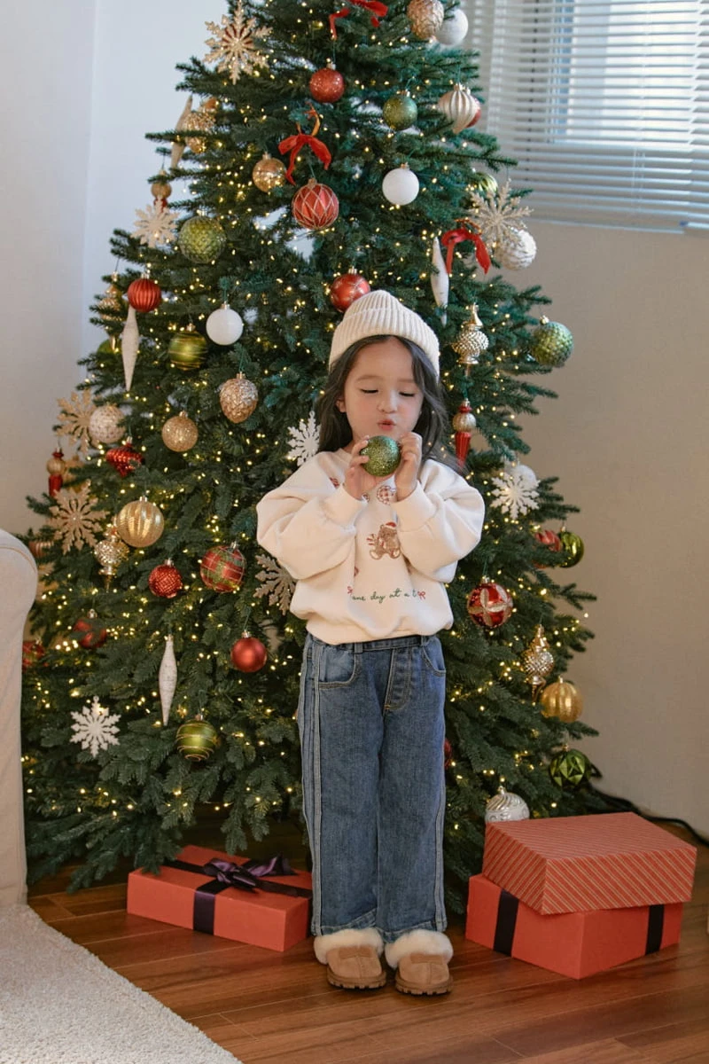 Momo Ann - Korean Children Fashion - #stylishchildhood - Track Fleece Denim Pants - 7