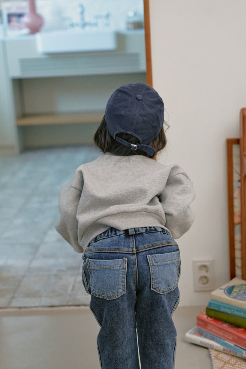 Momo Ann - Korean Children Fashion - #todddlerfashion - Track Fleece Denim Pants - 5