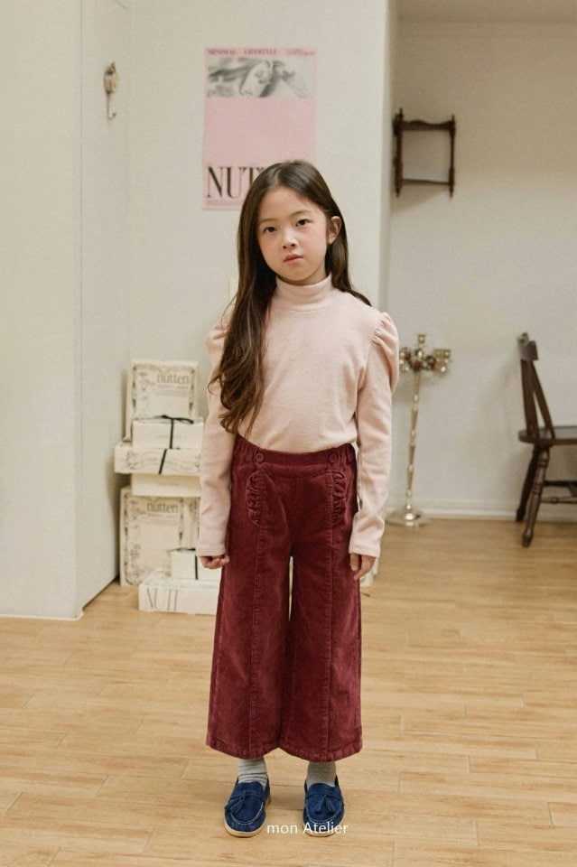 Mon Atelier - Korean Children Fashion - #fashionkids - Frill Corduroy Pants - 9