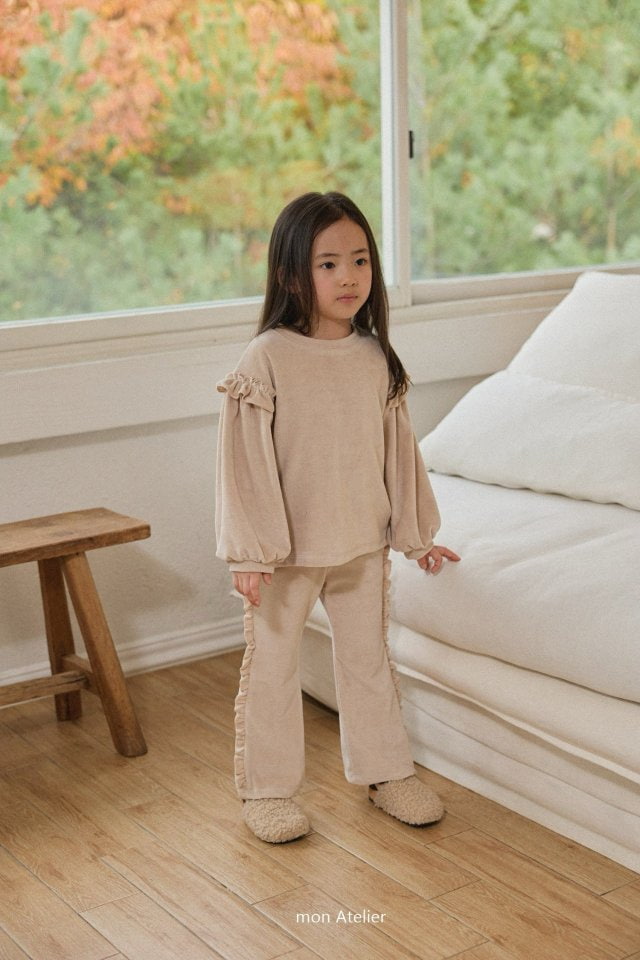 Mon Atelier - Korean Children Fashion - #kidsshorts - Frill Veloa Set - 3