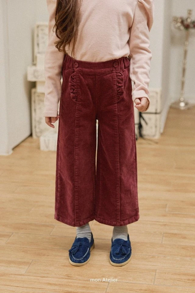 Mon Atelier - Korean Children Fashion - #kidsshorts - Frill Corduroy Pants - 10