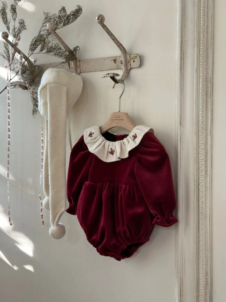 Monbebe - Korean Baby Fashion - #babyboutique - Merry Velvet Bodysuit - 11