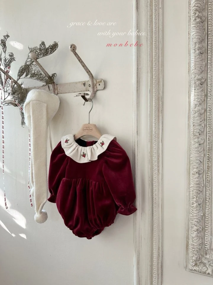 Monbebe - Korean Baby Fashion - #babygirlfashion - Merry Velvet Bodysuit