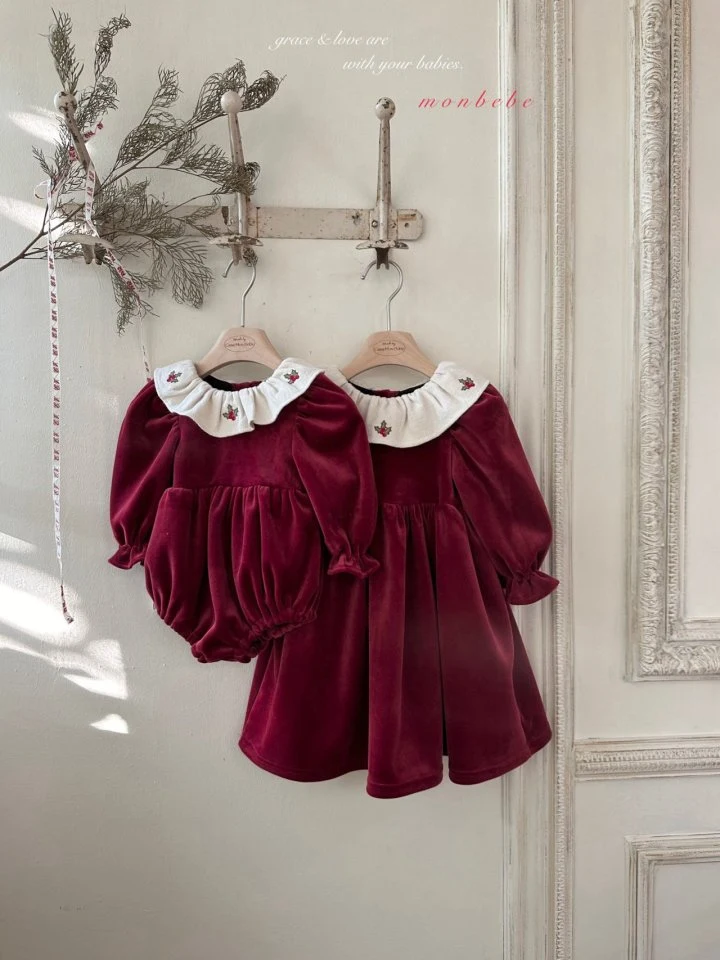 Monbebe - Korean Children Fashion - #fashionkids - Merry Velvet Dress