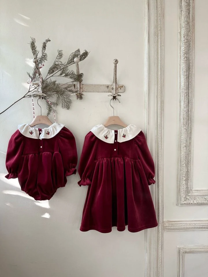 Monbebe - Korean Children Fashion - #magicofchildhood - Merry Velvet Dress - 7