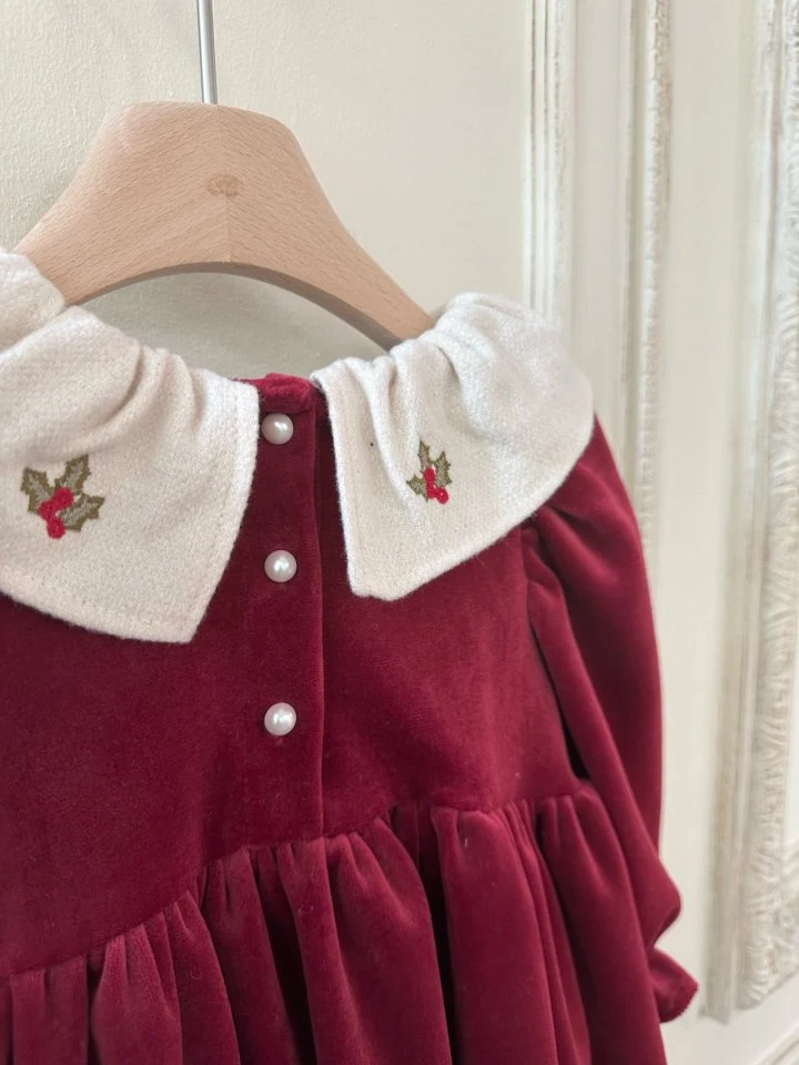 Monbebe - Korean Children Fashion - #minifashionista - Merry Velvet Dress - 8