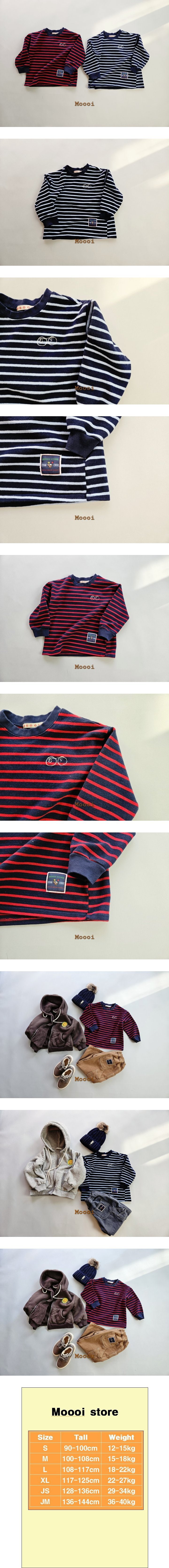 Mooi Store - Korean Children Fashion - #stylishchildhood - Twin Fleece Stripe Tee