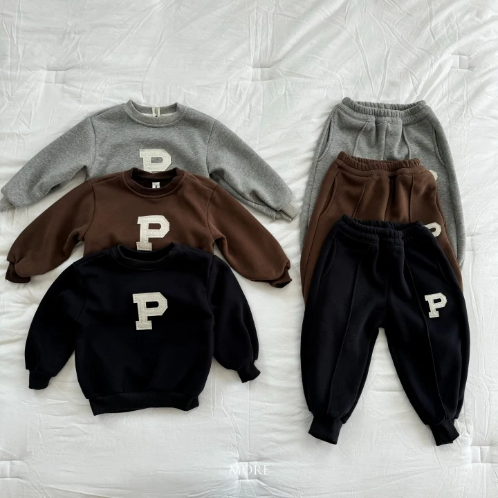 More - Korean Children Fashion - #childrensboutique - P Logo Top Bottom Set