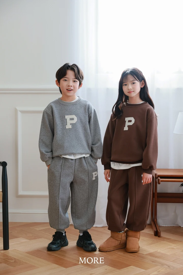 More - Korean Children Fashion - #designkidswear - P Logo Top Bottom Set - 2