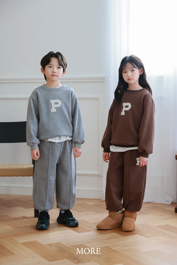 More - Korean Children Fashion - #kidsstore - P Logo Top Bottom Set - 6