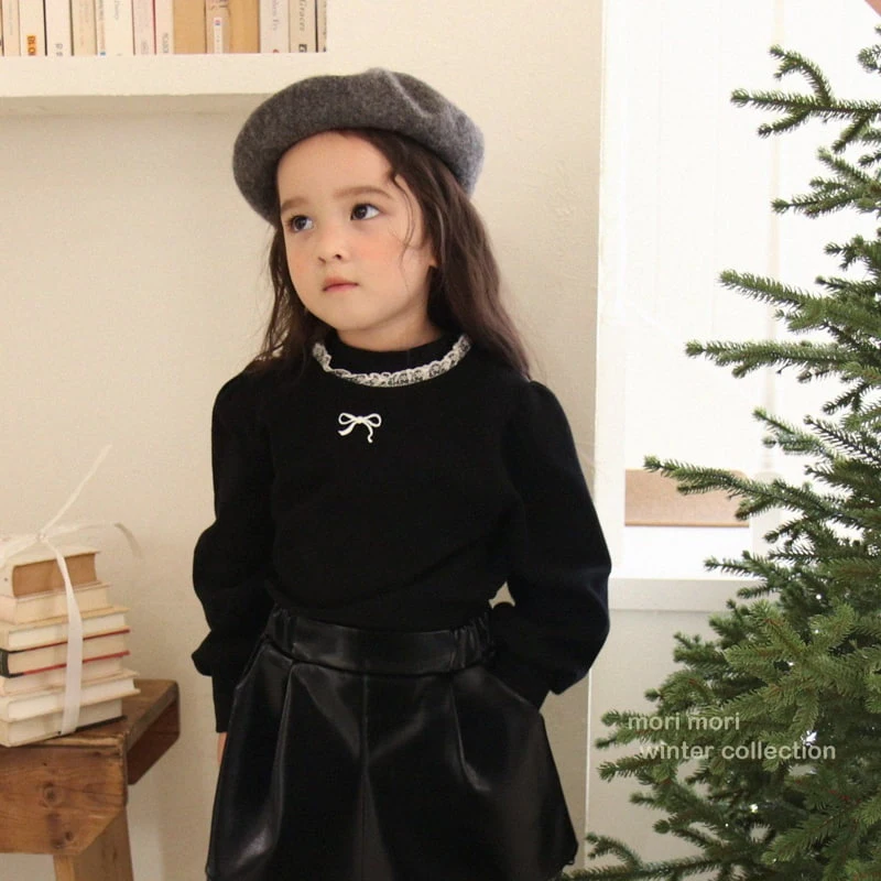 Mori Mori - Korean Children Fashion - #Kfashion4kids - Ribbon Mockneck Tee