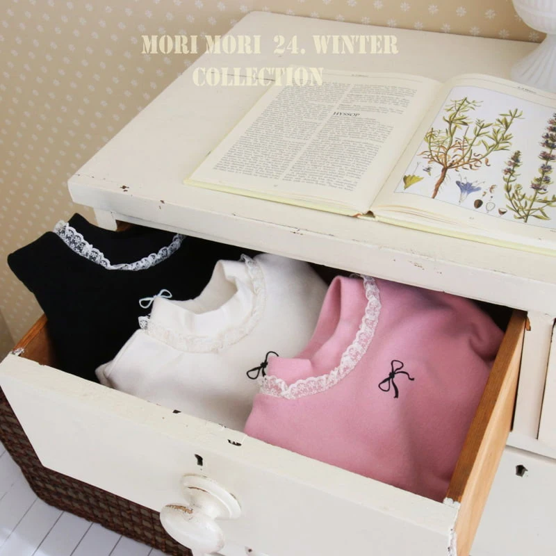 Mori Mori - Korean Children Fashion - #fashionkids - Ribbon Mockneck Tee - 11