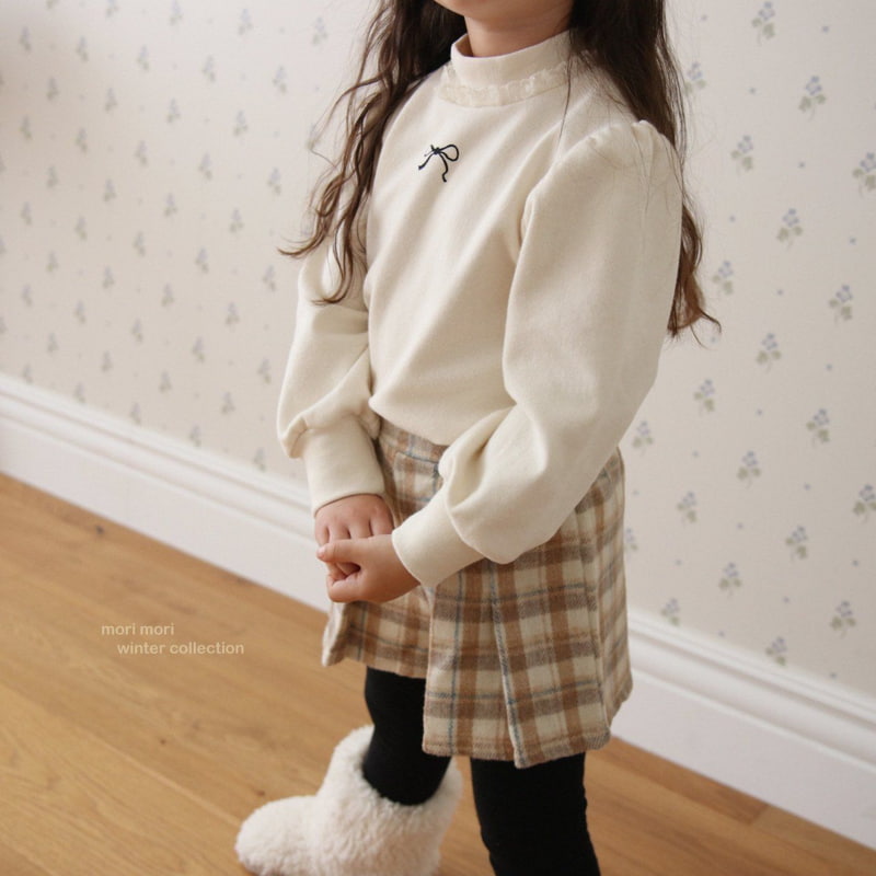 Mori Mori - Korean Children Fashion - #fashionkids - Check Skirt Pants - 2