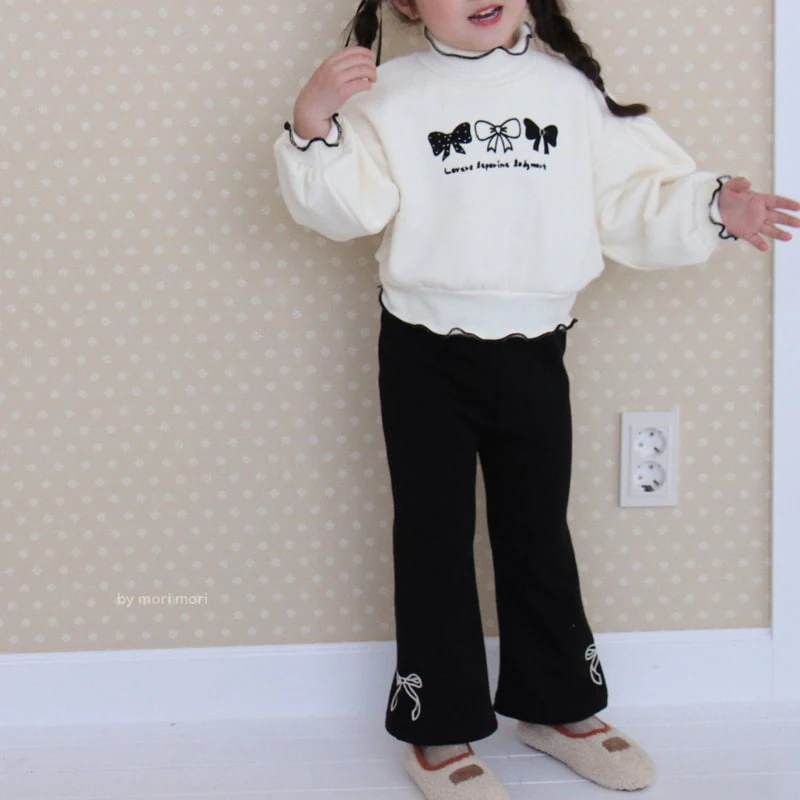 Mori Mori - Korean Children Fashion - #littlefashionista - Ribbon Bootcut Pants - 4