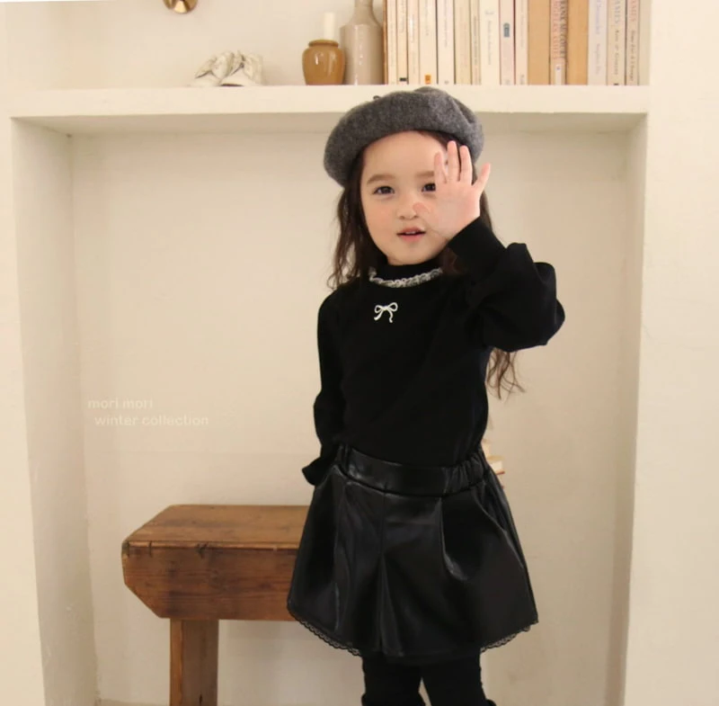 Mori Mori - Korean Children Fashion - #magicofchildhood - Ribbon Mockneck Tee - 3