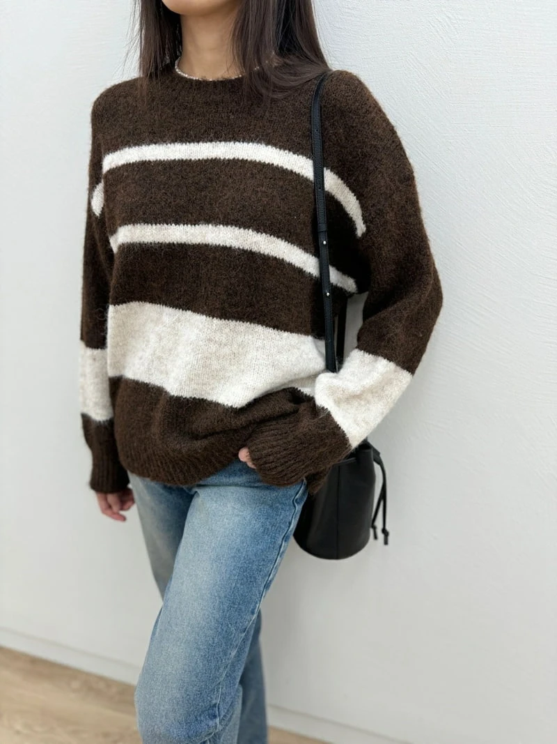 Most - Korean Women Fashion - #momslook - Again Stripe Knit Sweater - 7