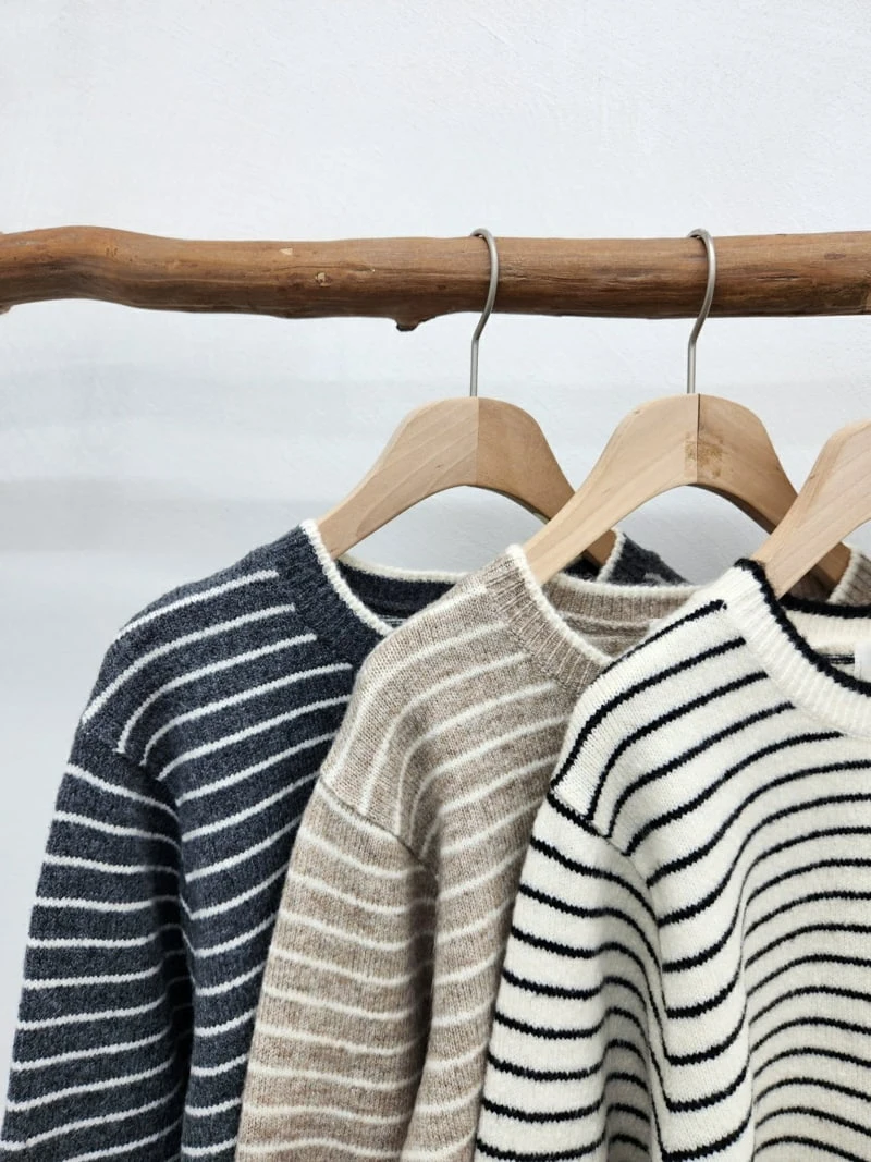 Most - Korean Women Fashion - #momslook - Mogan Stripe Knit Sweater - 11