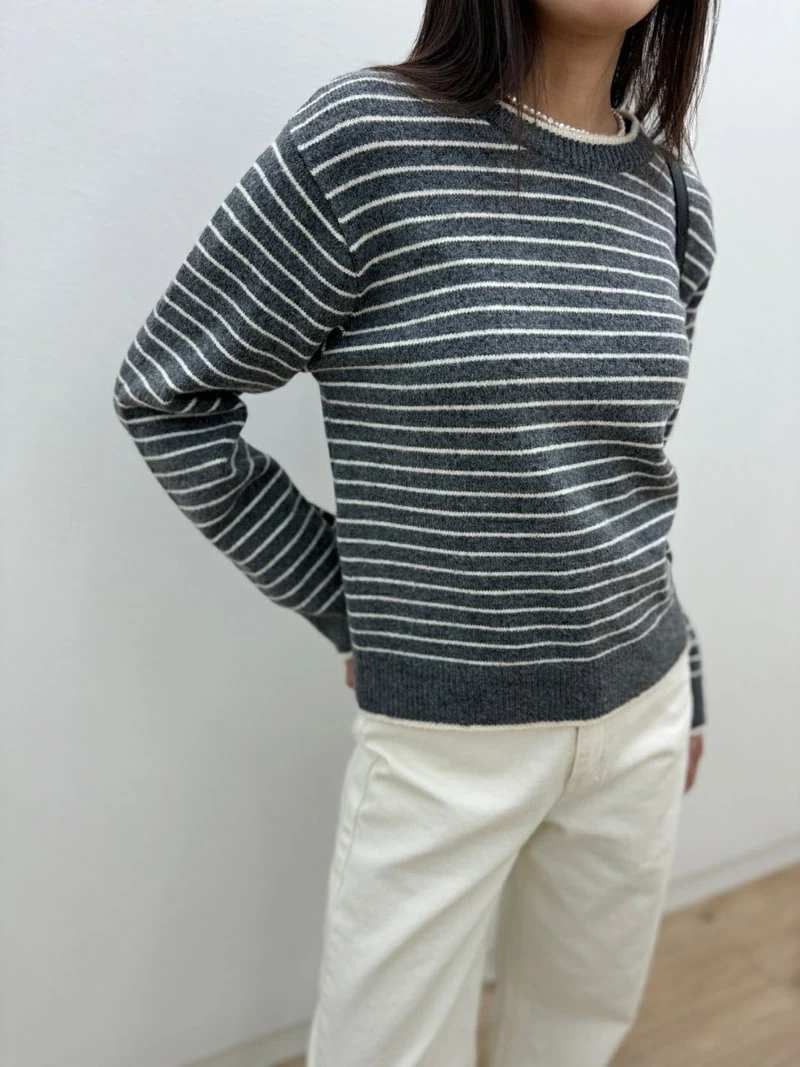 Most - Korean Women Fashion - #momslook - Mogan Stripe Knit Sweater - 5