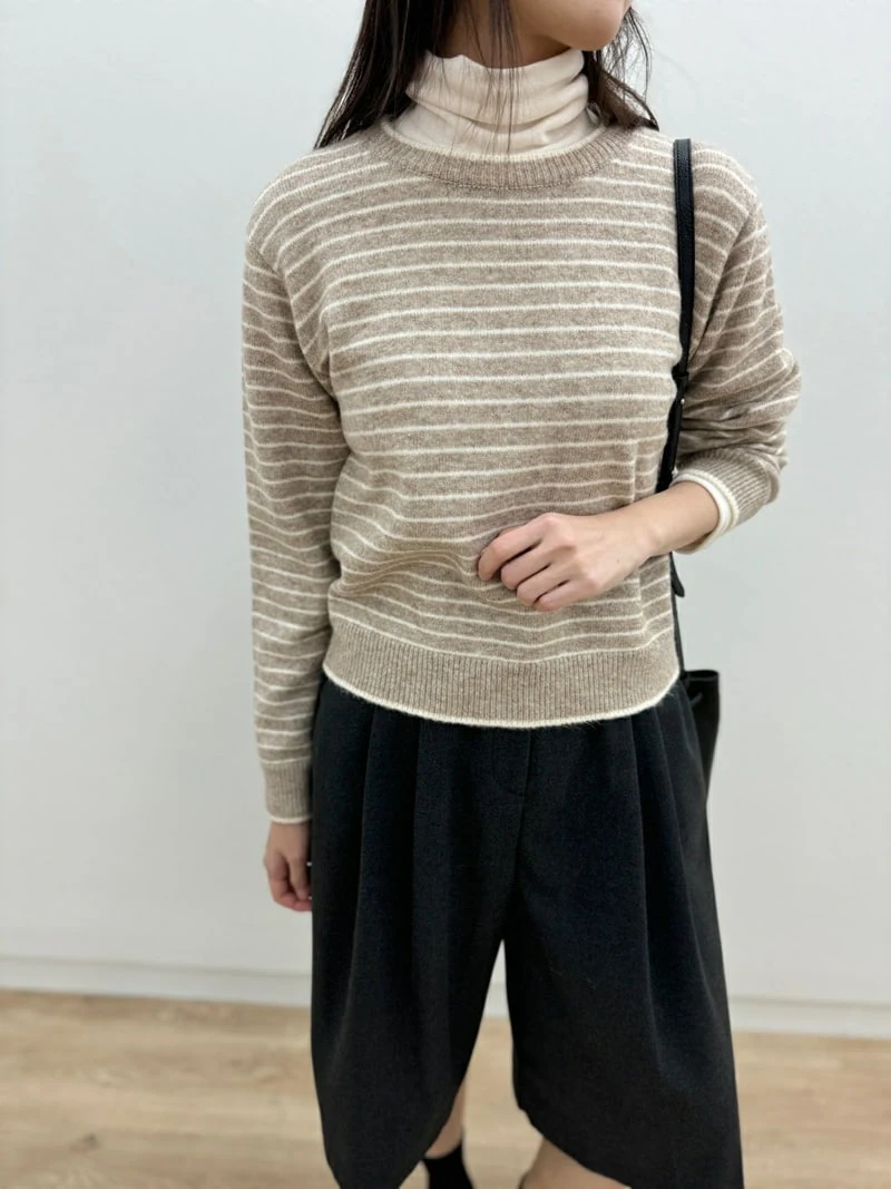 Most - Korean Women Fashion - #momslook - Mogan Stripe Knit Sweater - 7