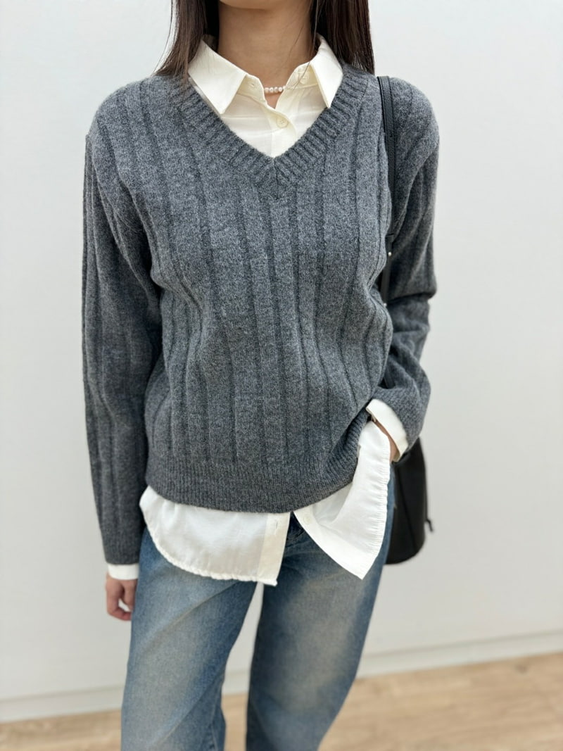 Most - Korean Women Fashion - #momslook - Stock Rib Knit Sweater - 3