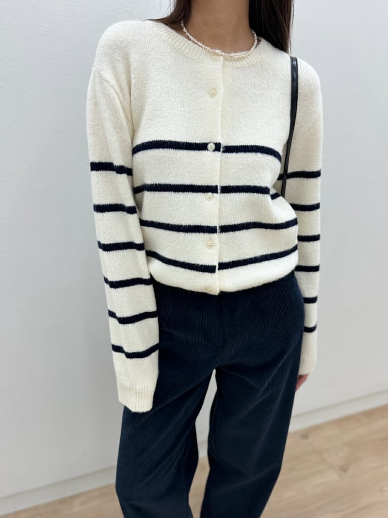 Most - Korean Women Fashion - #momslook - Ov Stripe Cardigan - 2