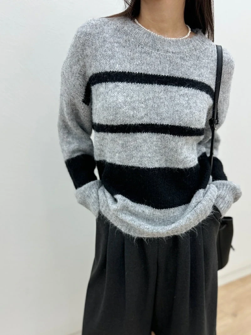 Most - Korean Women Fashion - #thatsdarling - Again Stripe Knit Sweater