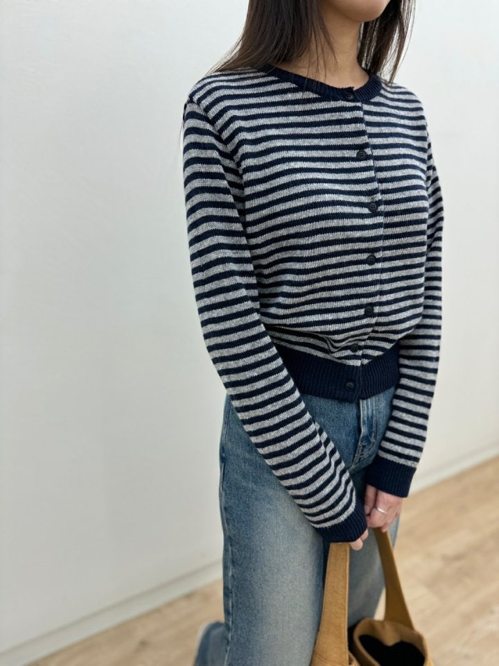 Most - Korean Women Fashion - #womensfashion - Cashmere Stripe Cardigan - 2