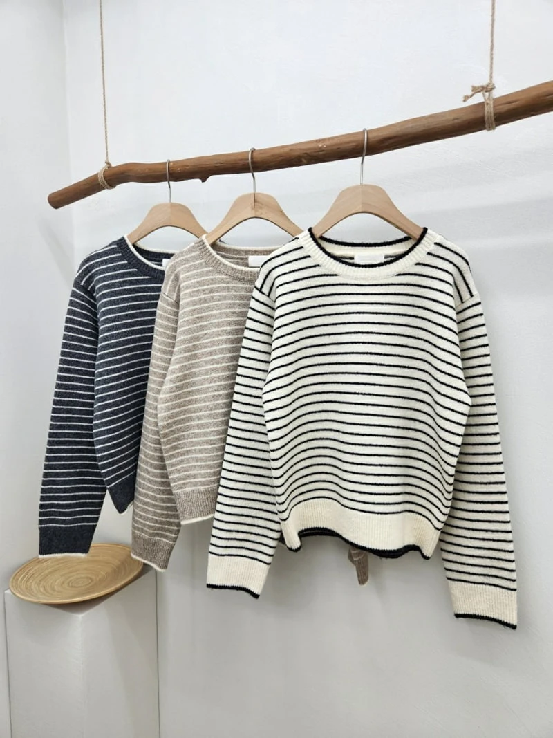 Most - Korean Women Fashion - #womensfashion - Mogan Stripe Knit Sweater - 12