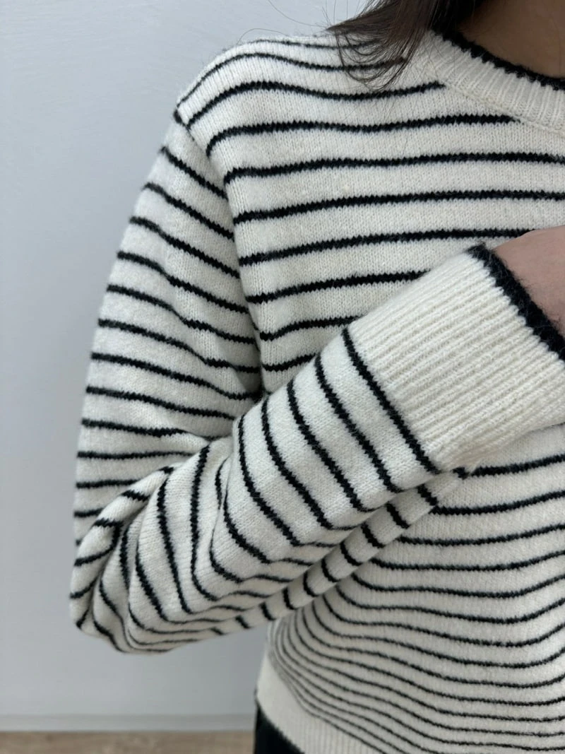 Most - Korean Women Fashion - #womensfashion - Mogan Stripe Knit Sweater - 2