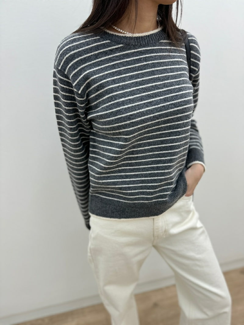 Most - Korean Women Fashion - #momslook - Mogan Stripe Knit Sweater - 4