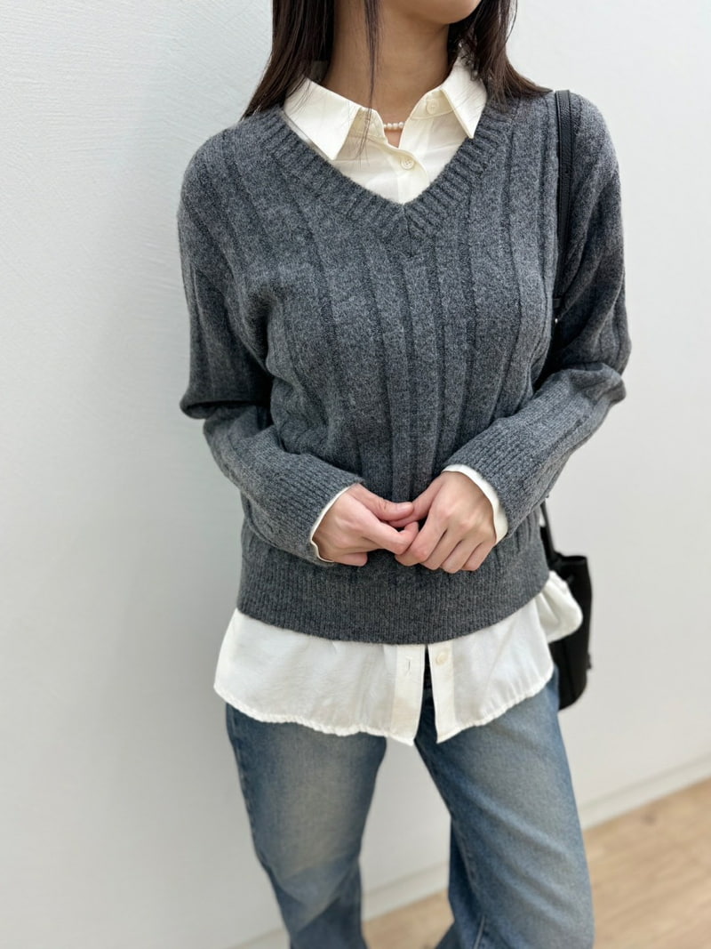 Most - Korean Women Fashion - #momslook - Stock Rib Knit Sweater - 4