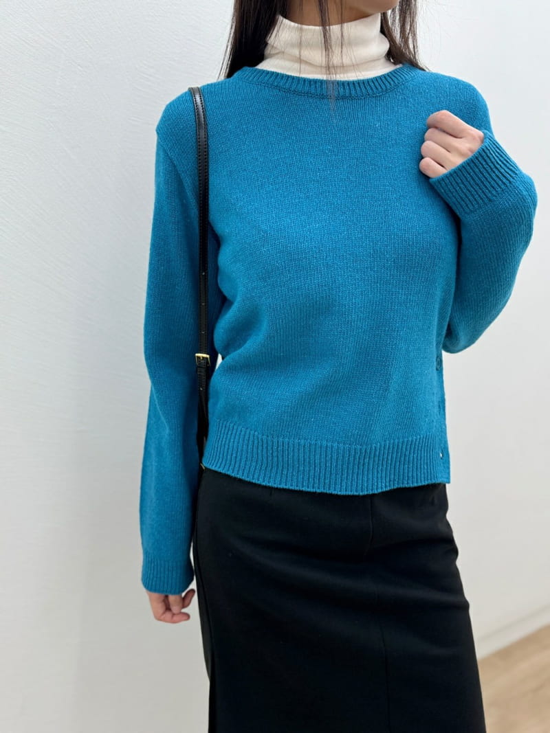 Most - Korean Women Fashion - #womensfashion - Peals Button Knit Sweater - 2