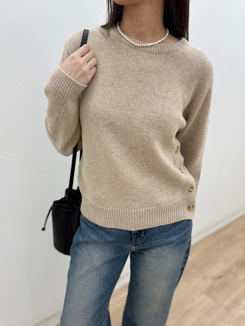 Most - Korean Women Fashion - #momslook - Peals Button Knit Sweater - 4