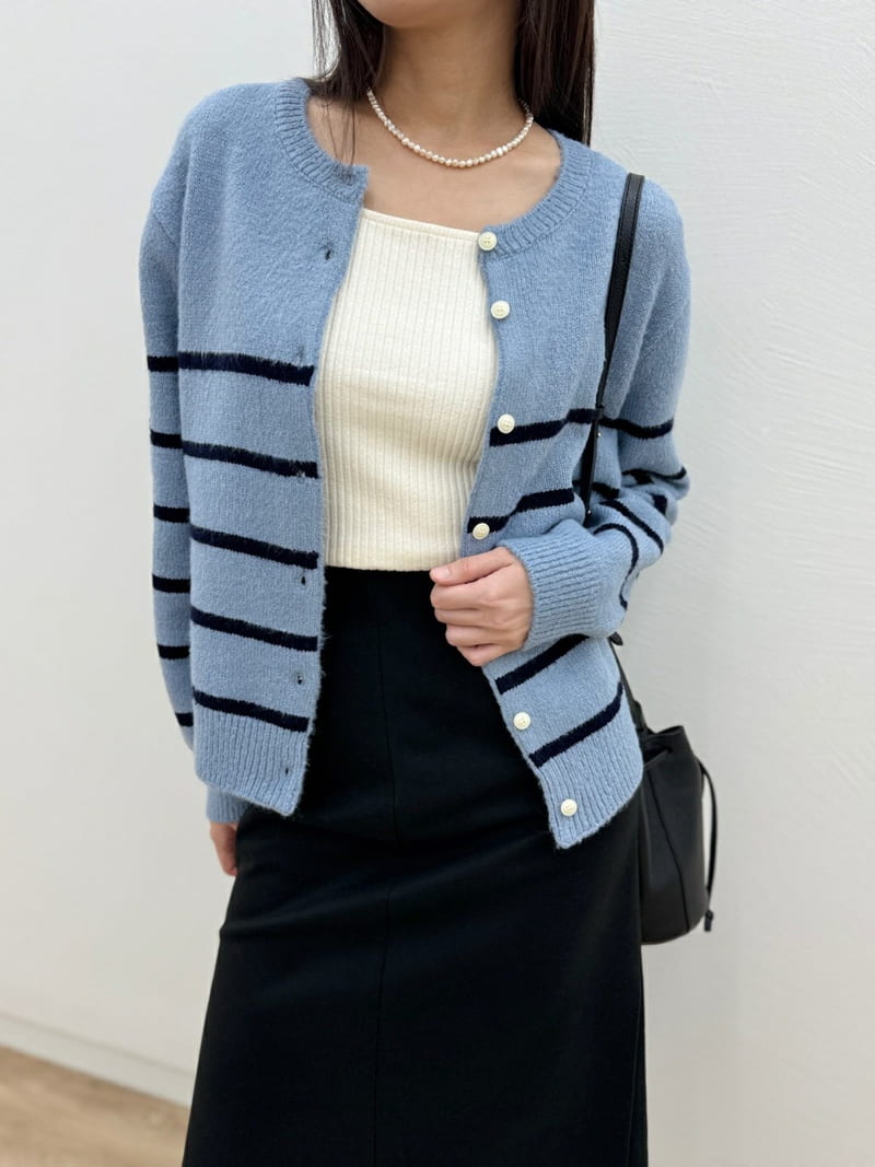 Most - Korean Women Fashion - #womensfashion - Ov Stripe Cardigan