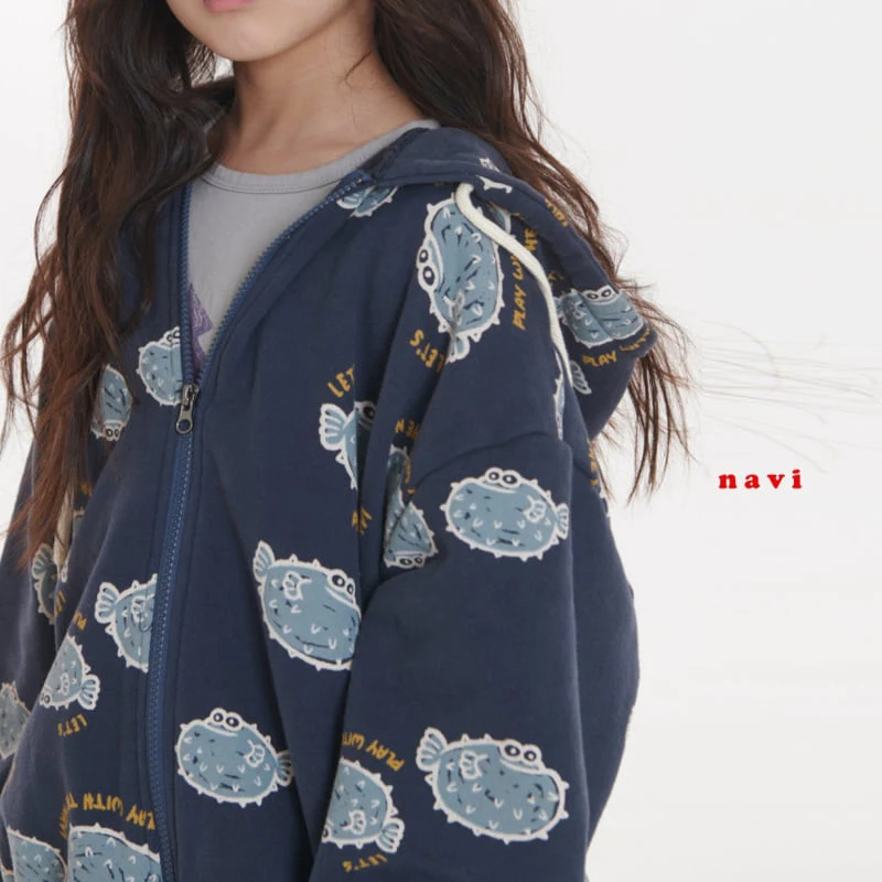 Navi - Korean Children Fashion - #fashionkids - Fish Hooded Zip-up Jacket - 5