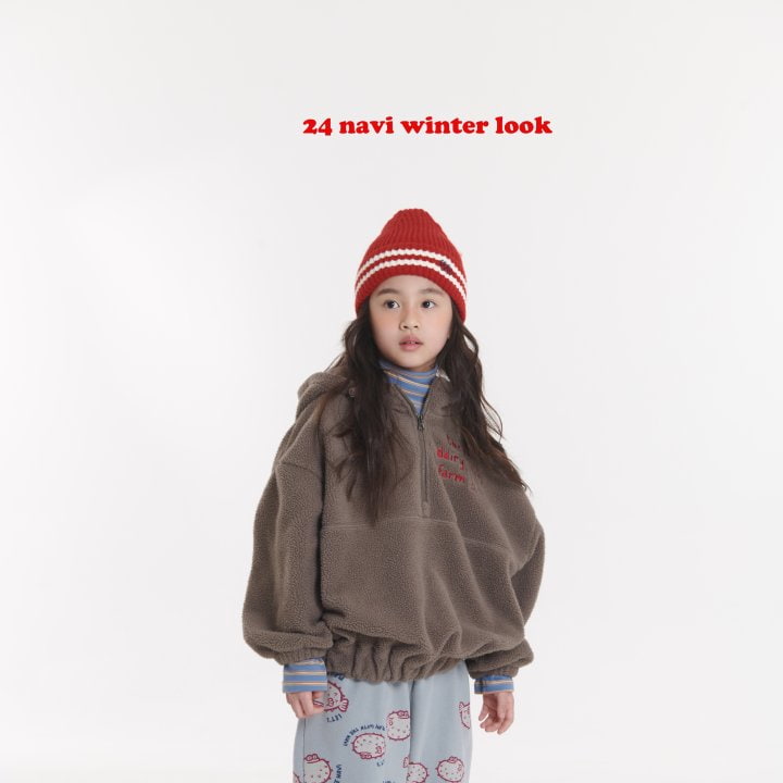 Navi - Korean Children Fashion - #kidsshorts - Popcorn Half Zip-up - 7