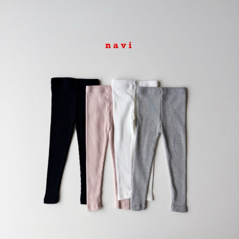 Navi - Korean Children Fashion - #kidsstore - Ribbed Leggings - 10