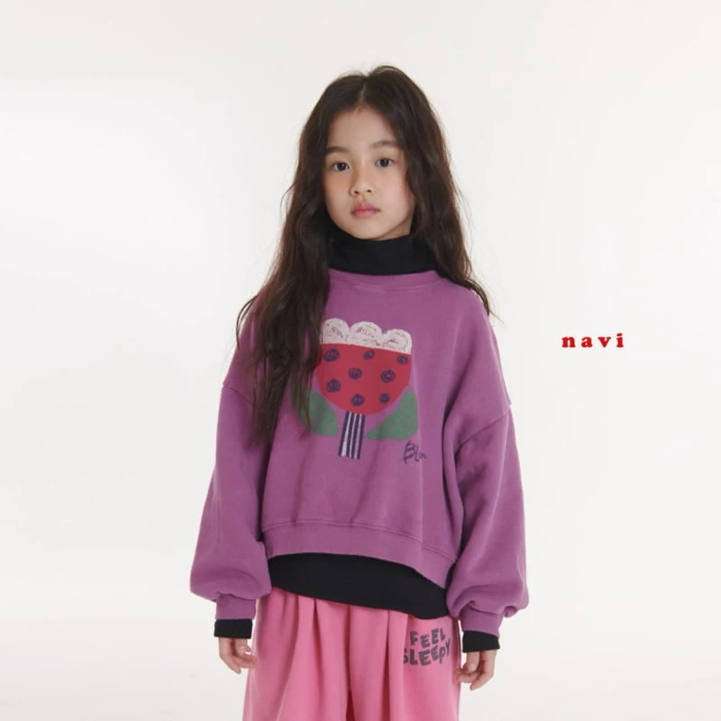 Navi - Korean Children Fashion - #kidsshorts - Tulip Crop Sweatshirt - 4