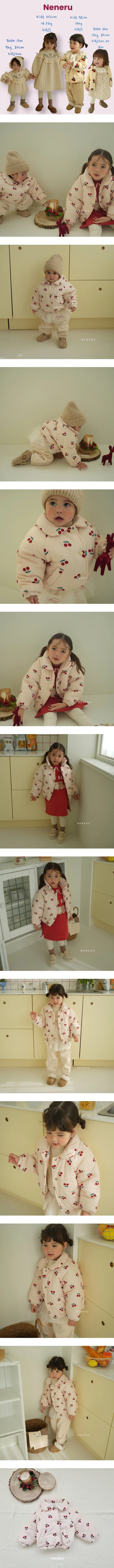 Neneru - Korean Baby Fashion - #babyclothing - Collar Cherry Padding Jumper