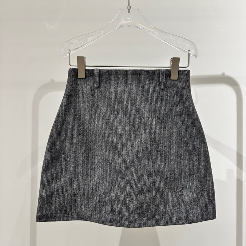 Neroli36 - Korean Women Fashion - #momslook - Wool Herringbone Mini Skirt - 2