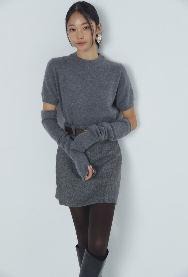 Neroli36 - Korean Women Fashion - #momslook - Wool Herringbone Mini Skirt - 6