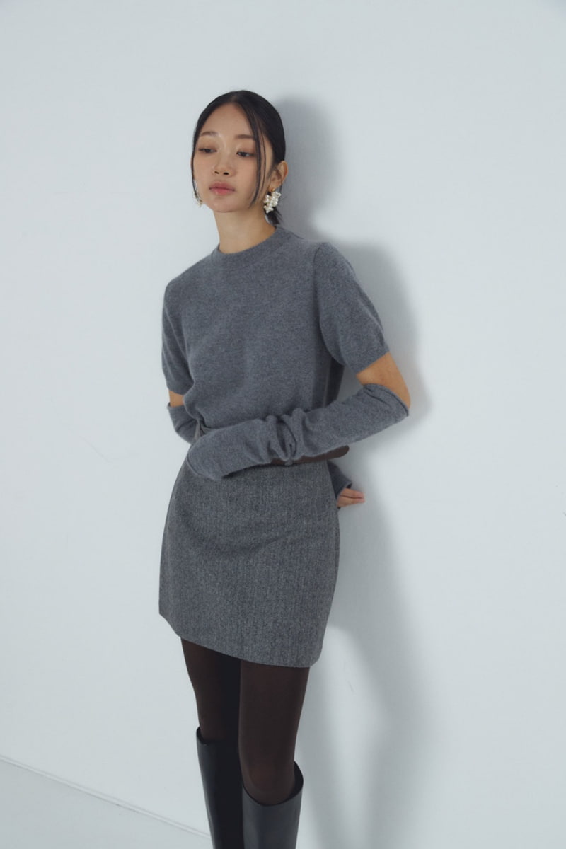 Neroli36 - Korean Women Fashion - #momslook - Wool Herringbone Mini Skirt - 8