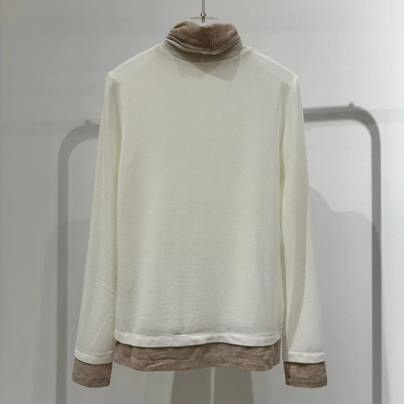 Neroli36 - Korean Women Fashion - #momslook - Wool Double Turtleneck Tee - 3