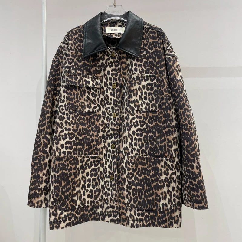 Neroli36 - Korean Women Fashion - #momslook - Leopard Padding Jacket