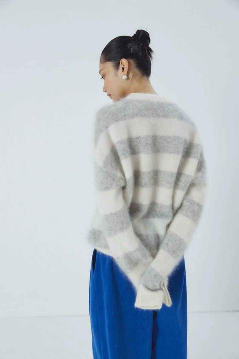 Neroli36 - Korean Women Fashion - #momslook - Mohair Stripe Knit Sweater - 10